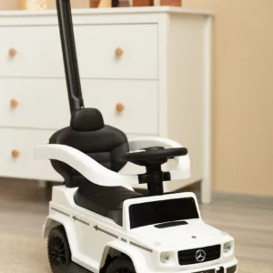 Каталка Mercedes G350 D з батьківською ручкою White 653-1