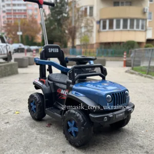 Каталка-електромобіль, пульт, Jeep M 5789EBLR-4 Синій