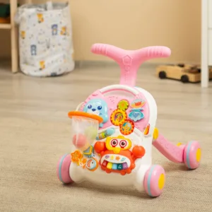 Ходунки-каталка, розвиваючий столик 2в1 Caretero Spark Pink