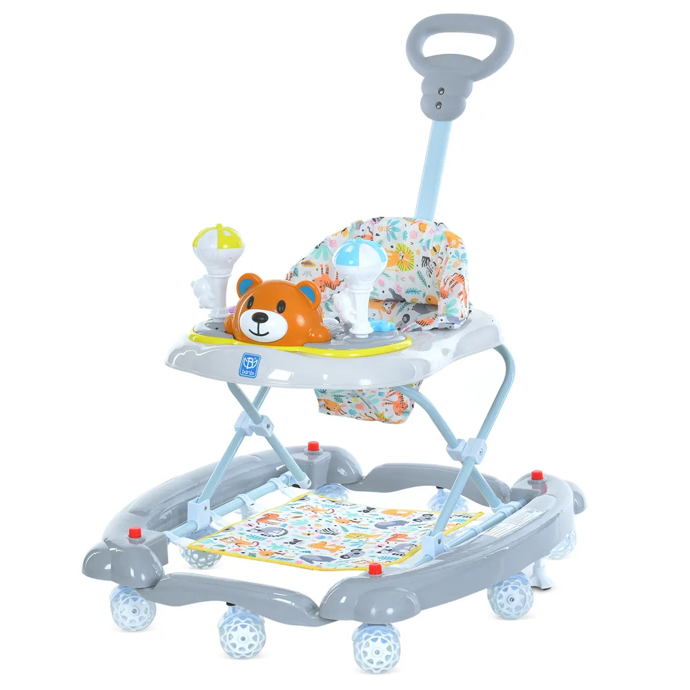 Ходунки з батьківською ручкою BAMBI M 3656A-S-4 Сірий - Зображення 1
