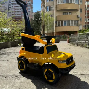 Каталка-електромобіль 2в1, МР3, педаль, M 4564B-6 жовта