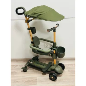 Самокат-біговел з ручкою та піддашком арт. 8028 оливка
