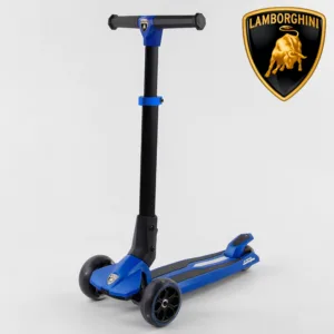 Самокат Lamborghini складене алюмінієве кермо, колеса PU зі світлом синій