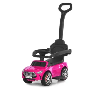 Каталка з ручкою, гумові колеса, підсклянник M 6255EL-8 рожевий