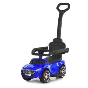 Каталка з ручкою, гумові колеса, підсклянник M 6255EL-4 синій