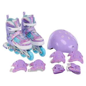 Ролики розсувні із захистом, шоломом S розмір 31-34, бузок