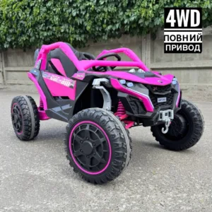 Електромобіль джип Баггі повний привід M 6256EBLR-8 рожевий