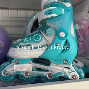 Ролики розсувні із захистом, шоломом S розмір 31-34, блакитні