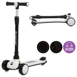 Самокат кермо складається, музика, підсвітка JR3-124-B чорний