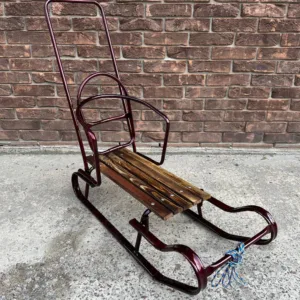 Дитячі санчата "Королівські" із переставною ручкою бордові