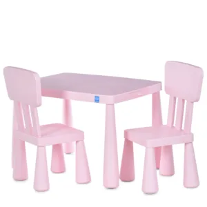 Комплект столик з 2 стільчиками пластик M 6176-8 рожевий