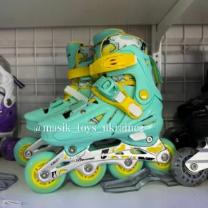 Комплект ролики з захистом та шоломом M (розмір 35-38) green