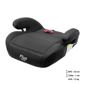 Автокрісло-бустер CARRELLO Plus CRL-16007 Jet Black+направляючий ремінь 75см