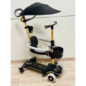 Самокат-біговел з ручкою та піддашком арт. 8028 чорний