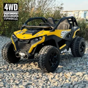 Електромобіль джип двомісний M 6075EBLR-6(24V) жовтий