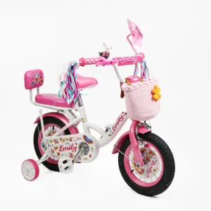 Велосипед 12" Corso Emily кошик, прикраси, ручне гальмо, дзвіночок білий