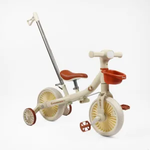 Велосипед-біговел 2в1 з ручкою Бежевий УКР озвучка