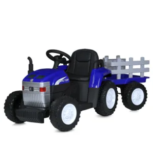 Електромобіль трактор з причепом M 6038EBLR-4(2) темно-синій