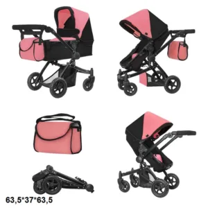 Коляска для ляльки 2в1 CARRELLO MAESTRO 9651B PEACH PINK