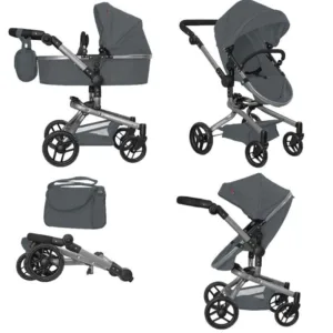 Коляска для ляльки 2в1 CARRELLO FORTUNA 9695 GREY