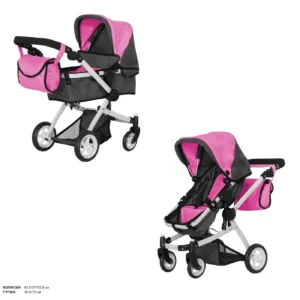 Коляска для ляльки 2в1 CARRELLO MAESTRO 9651B ROSE RED BLACK