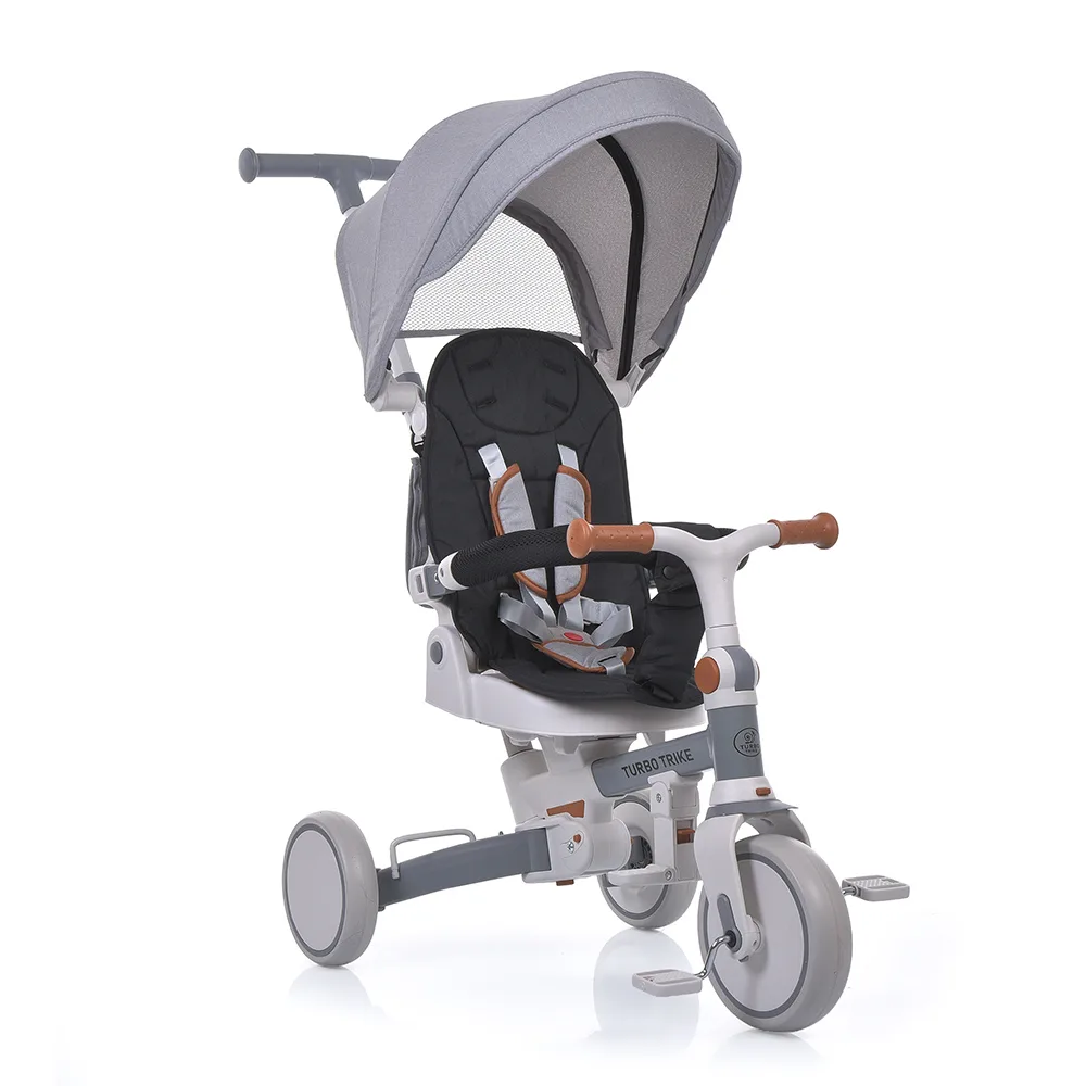 Велосипед-біговел 4в1 Turbo Trike, рама складається MT 1036-W grey - Зображення 1