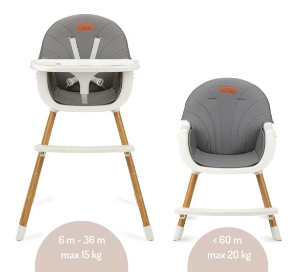 Стільчик для годування MoMi REKI 2в1 grey - Зображення 3