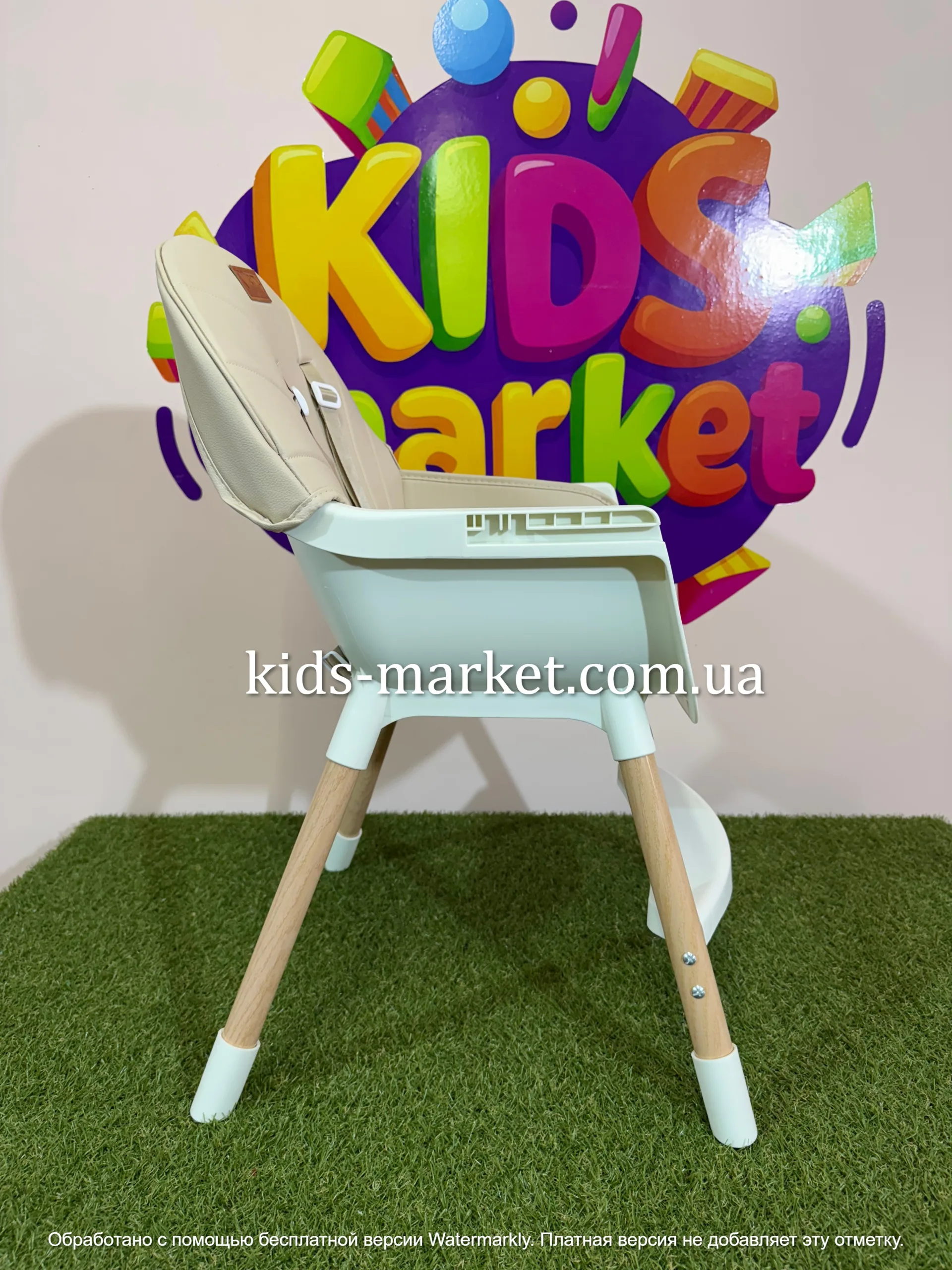 Стільчик для годування MoMi REKI 2в1 beige - Зображення 3