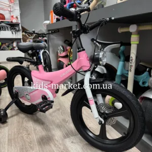 Велосипед Super Bird 14", фара, дискові гальма, рожевий