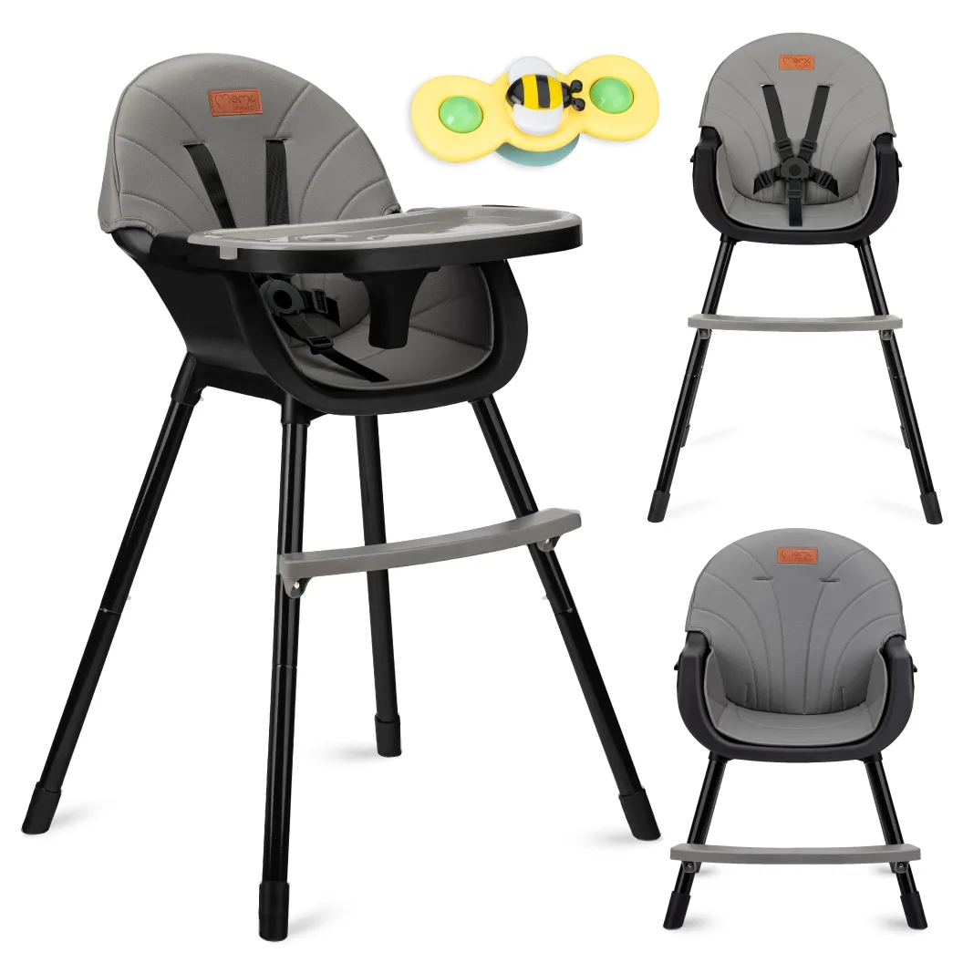 Стільчик для годування MoMi REKI 2в1 black - Зображення 3