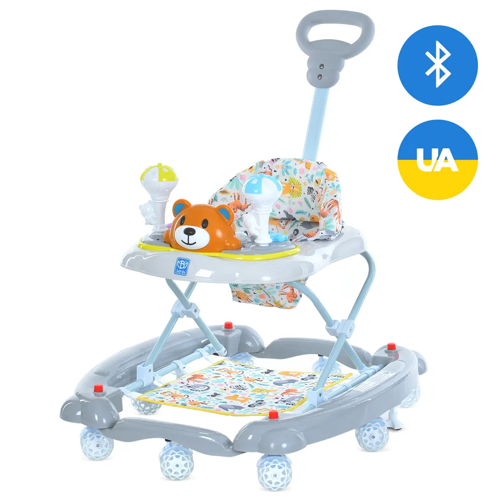 Ходунки BAMBI M 3656A-S-4UA Сірий УКР озвучка BLUETOOTH - Зображення 1